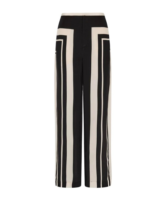 Sir Geometric Pattern Casual Pants In Black