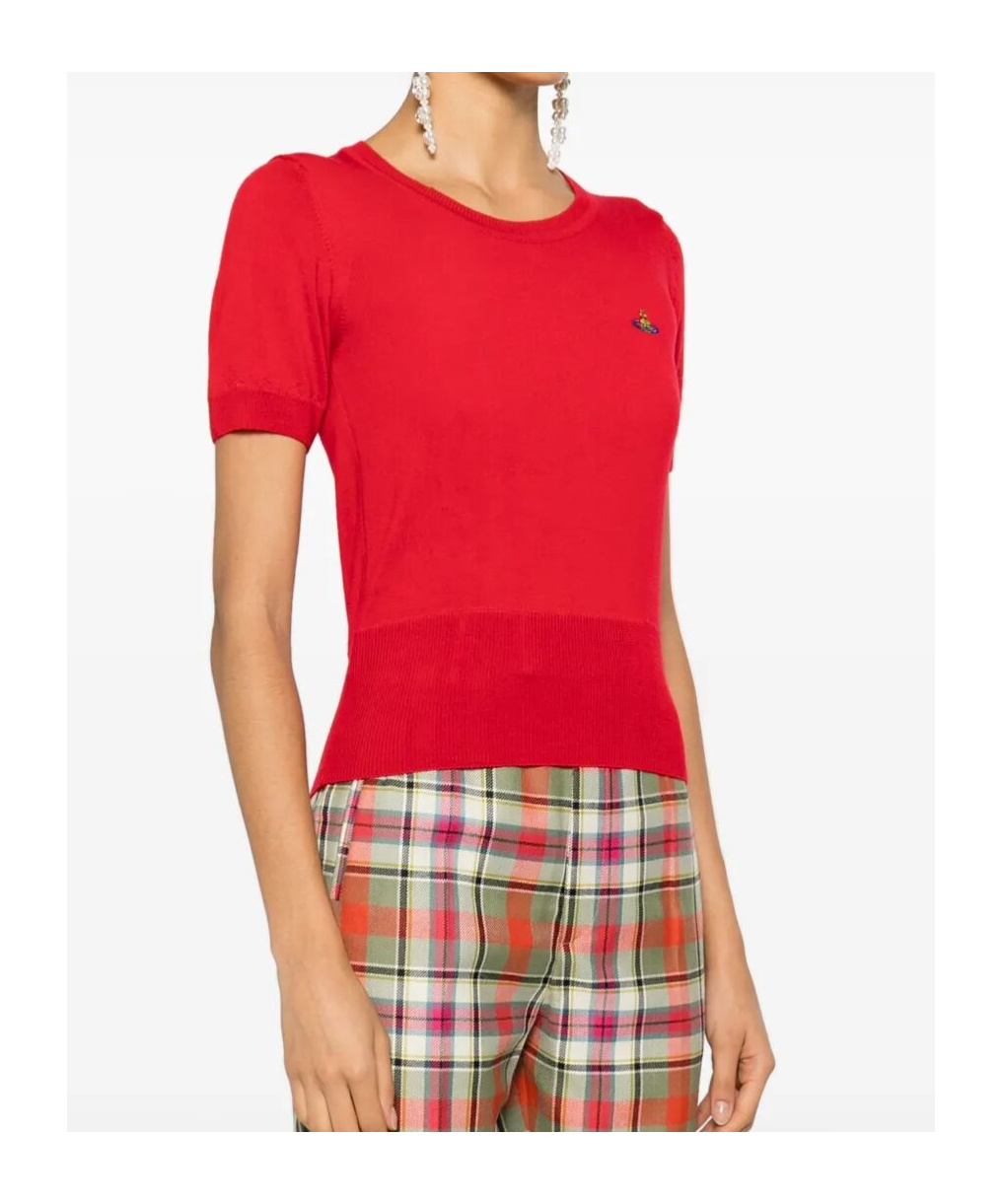 Vivienne Westwood Bea Knitted Short-sleeved Top Clothing In Red