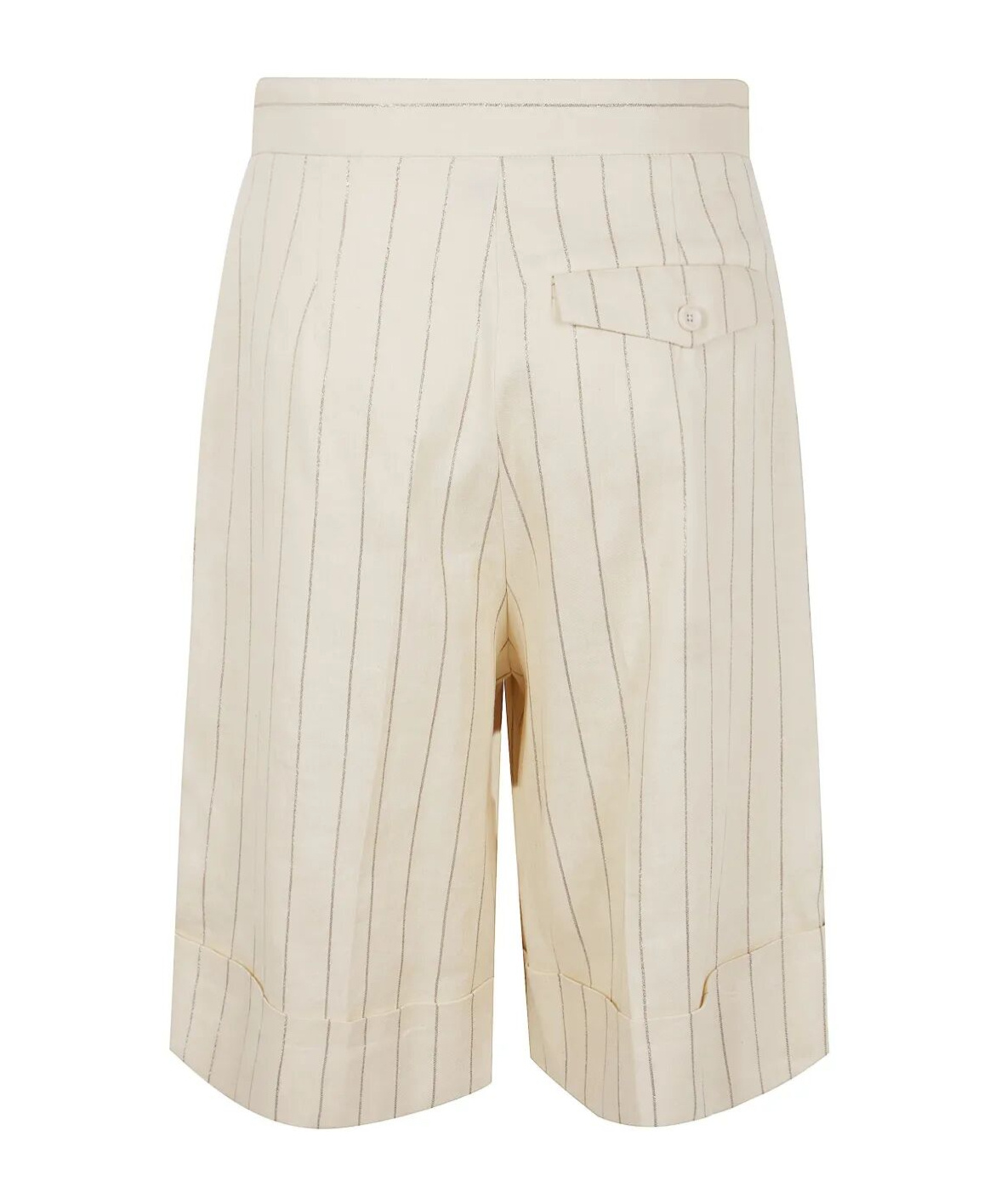 Herno Linen-cotton Shorts In Neutral