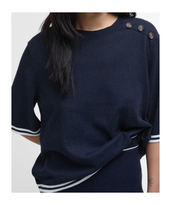 BARBOUR GENEVIEVE ROUND-COLLAR SHORT-SLEEVED PULLOVER