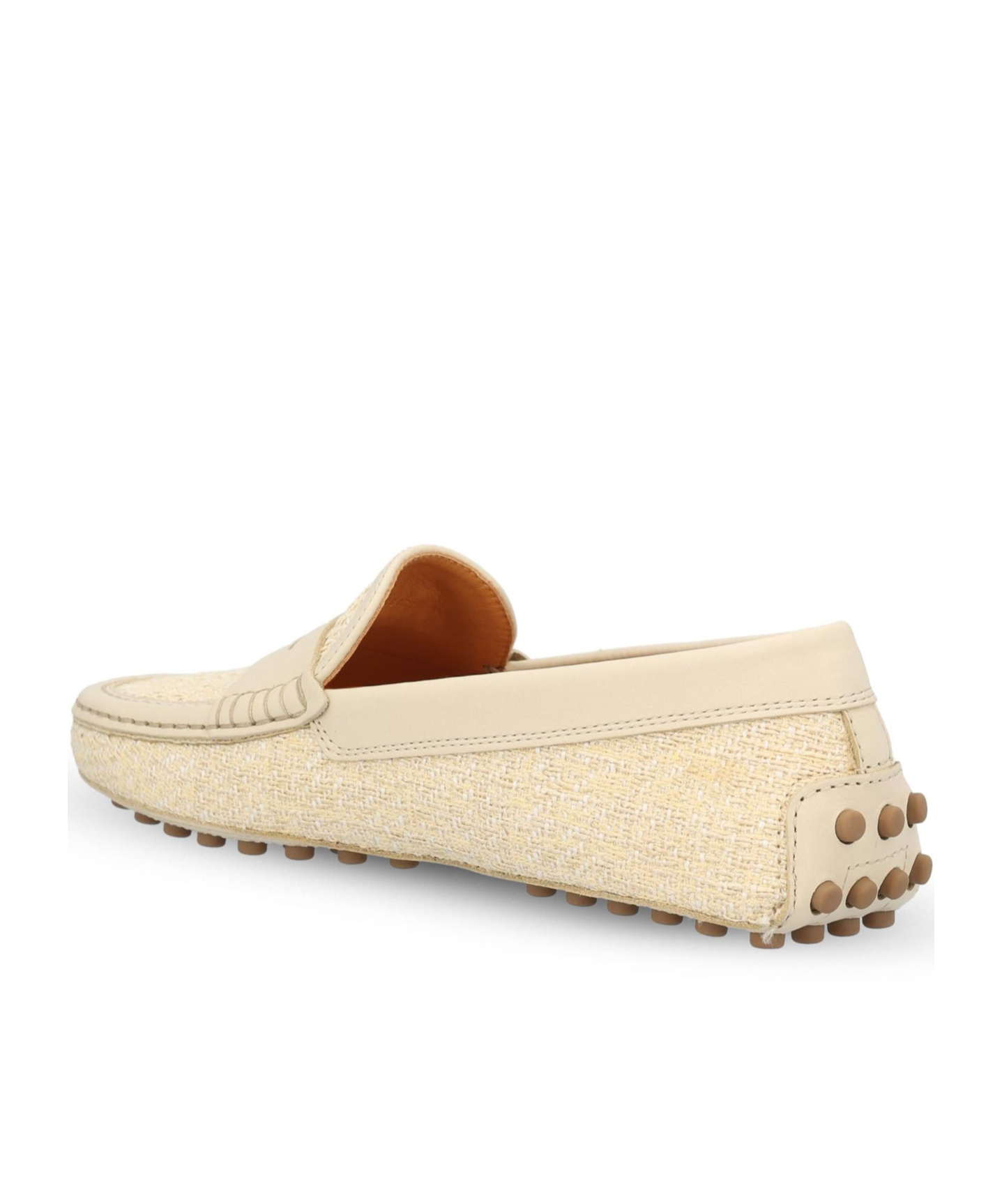 Shop Tod's Tweed Loafers In Nude