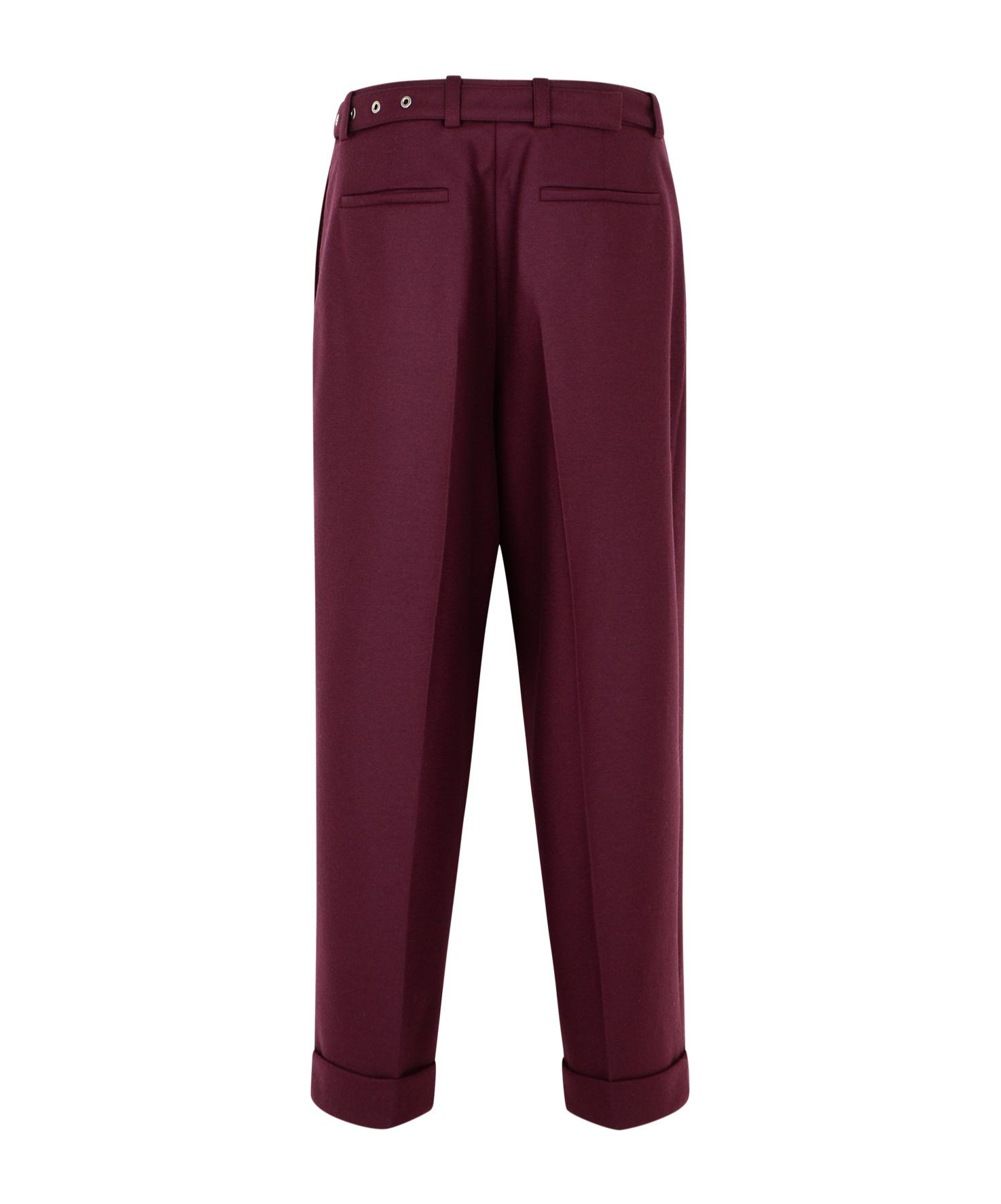 Jil Sander Belt Loop Casual Pants In Burgundy