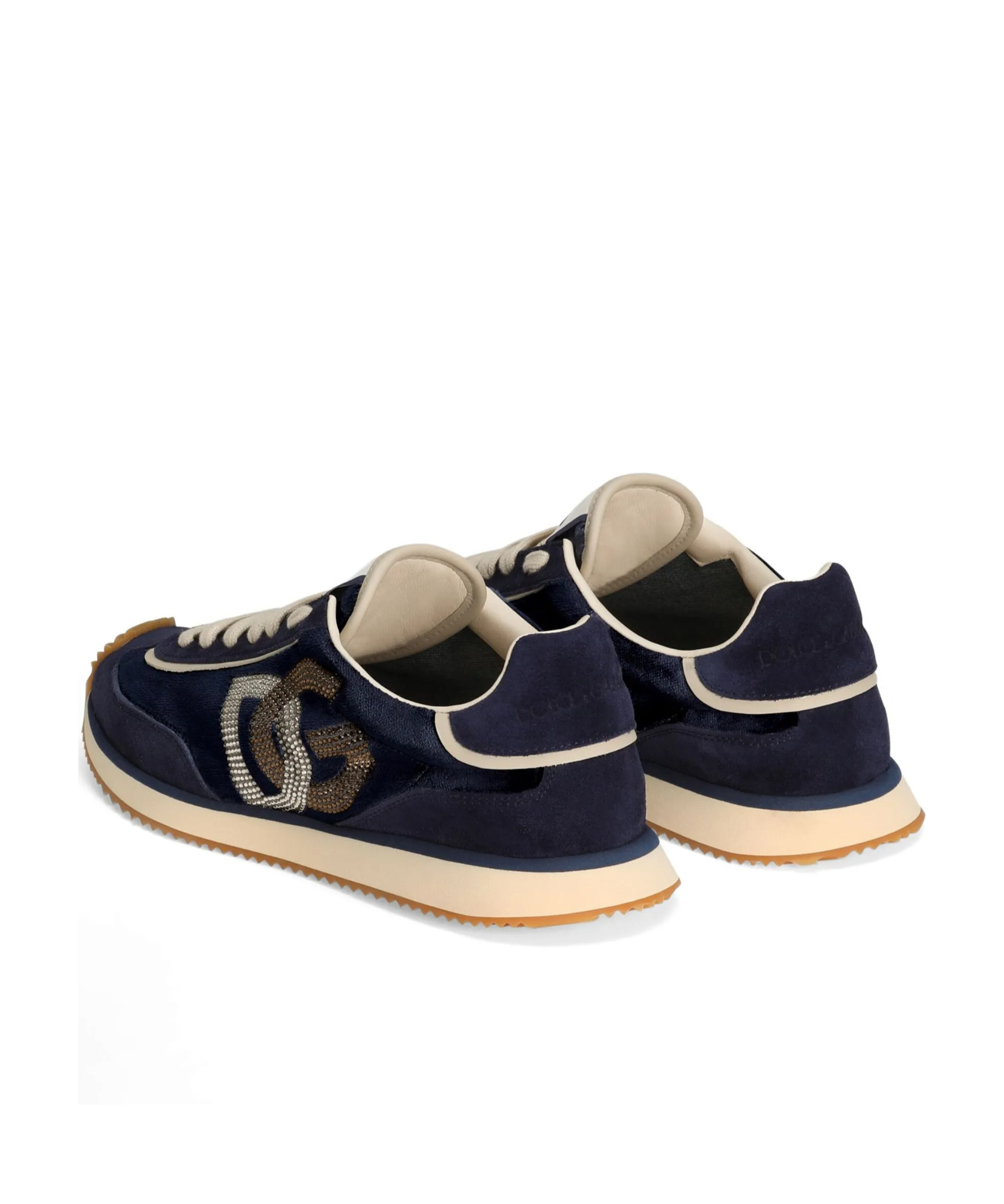 Dolce & Gabbana Mixed-material Dg Cushion Sneakers In Black