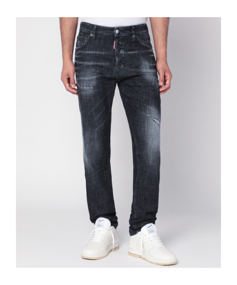 Dsquared2 Black Stretch Denim Cool Guy Jeans In Blue