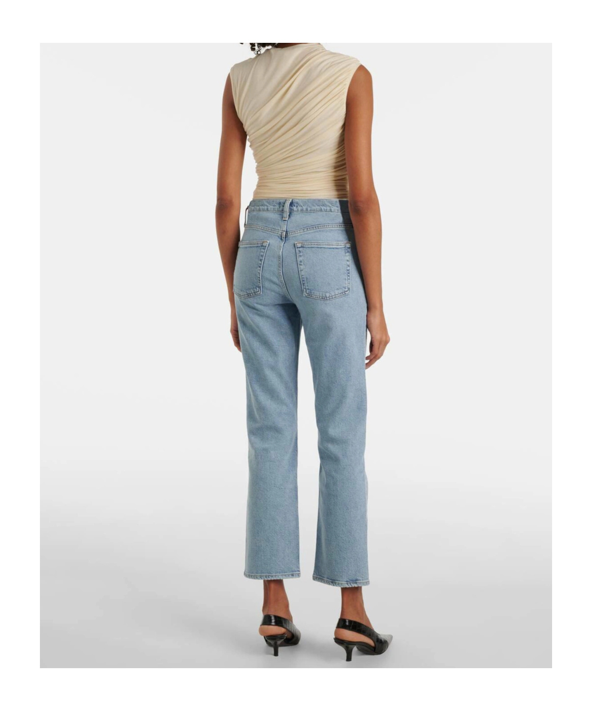 Agolde Valen Mid-rise Straight-leg Denim Trousers In Blue