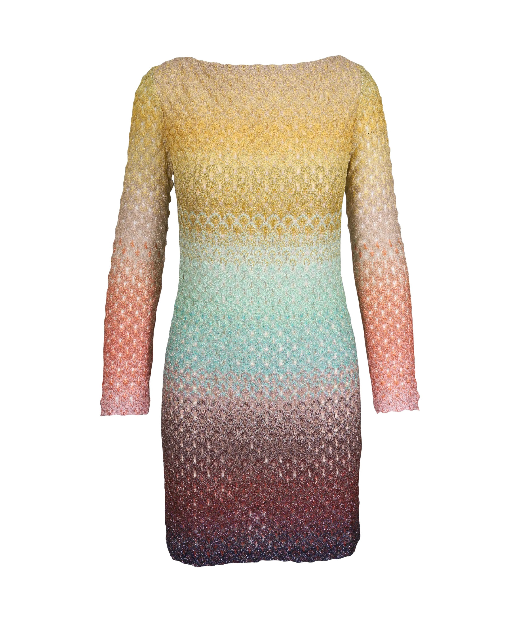 Missoni Metallic Ombre Knit Mini Dress In Color