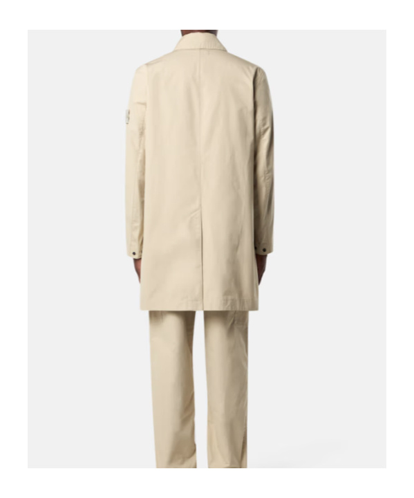 Stone Island Trench Coat With Natural Weather Barrier In Nude