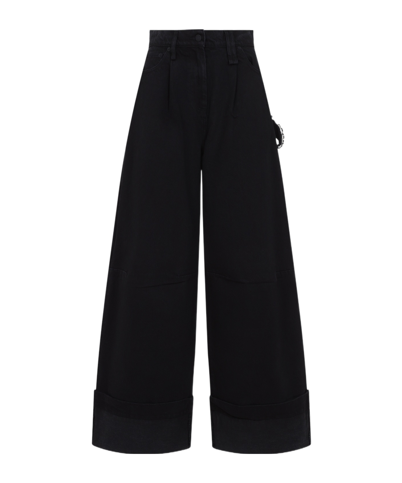 Shop Simone Rocha Embossed Patch Denim Trousers