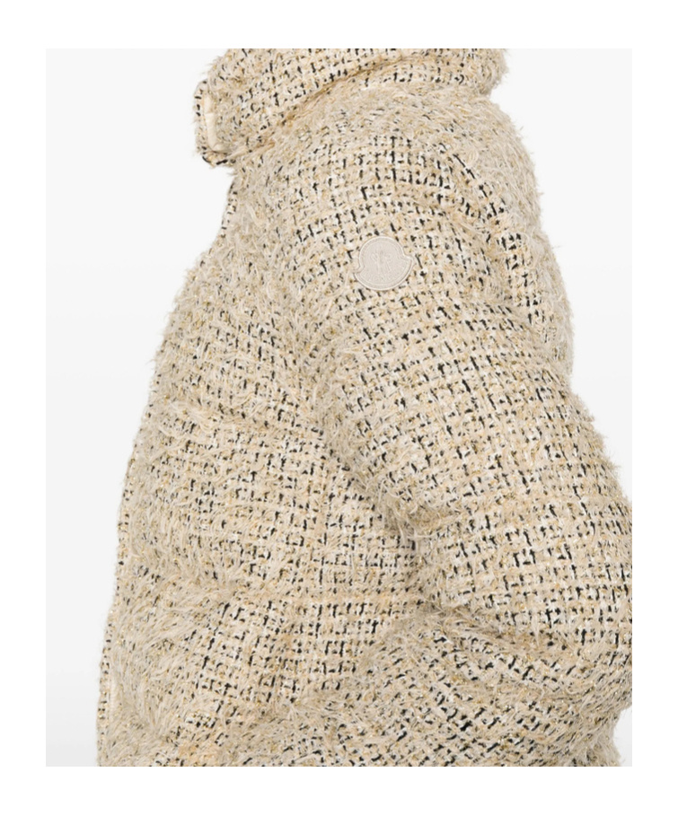 Moncler Cochevisse Lurex Boucle Puffer Jacket In Neutral