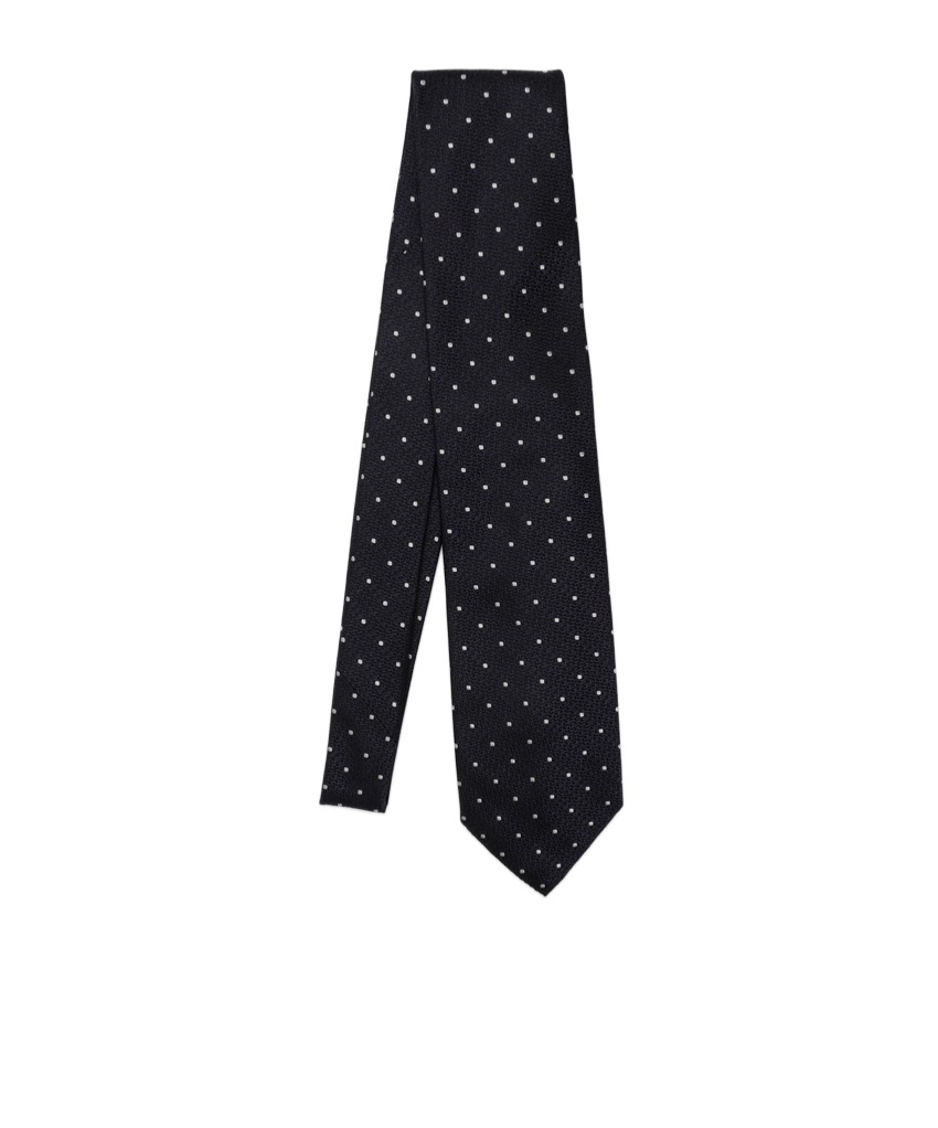 Destin Surl Polka Dot Silk Tie In Black