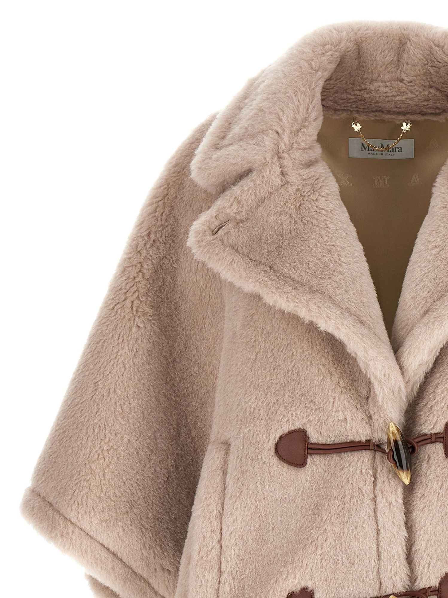 Max Mara Oversized Collar Cape Wide Sleeves In Nude