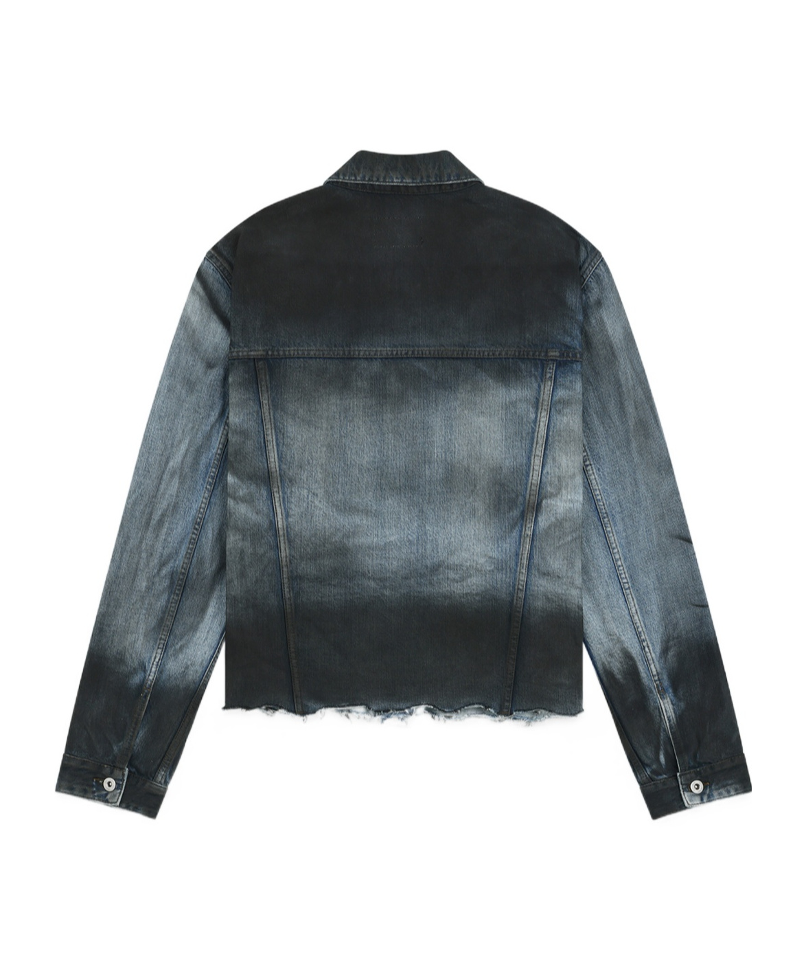 We11 Done Sprayed Sporty Selldone Denim Jacket In Blue