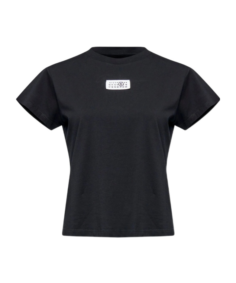 Mm6 Maison Margiela Mm6 By Maison Margiela Numeric Cotton Jersey T-shirt In Black