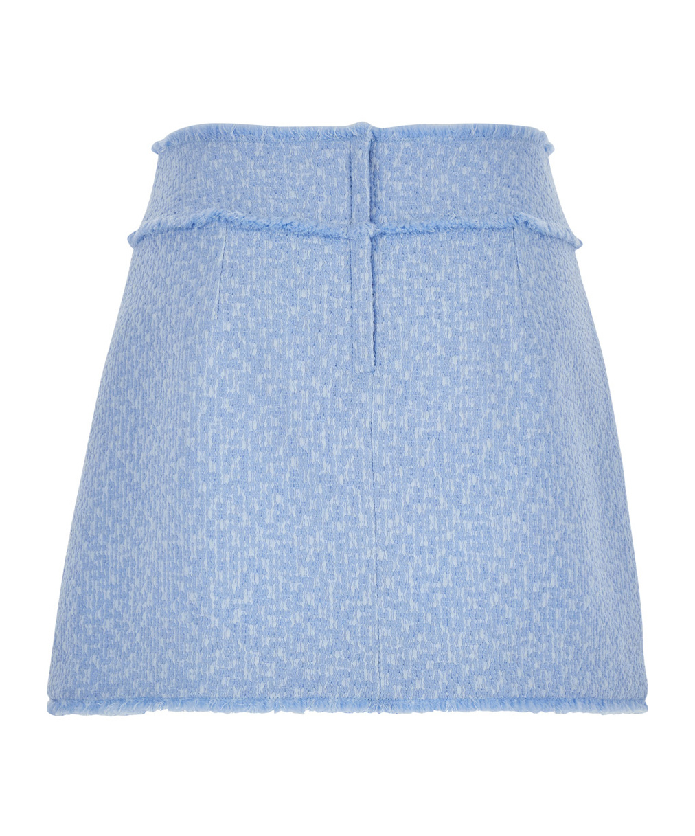 Shop Dolce & Gabbana High-rise Bouclé Flared Skirt In Blue