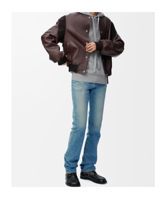 Loewe Bomber Jacket In Nappa Lambskin In Brown