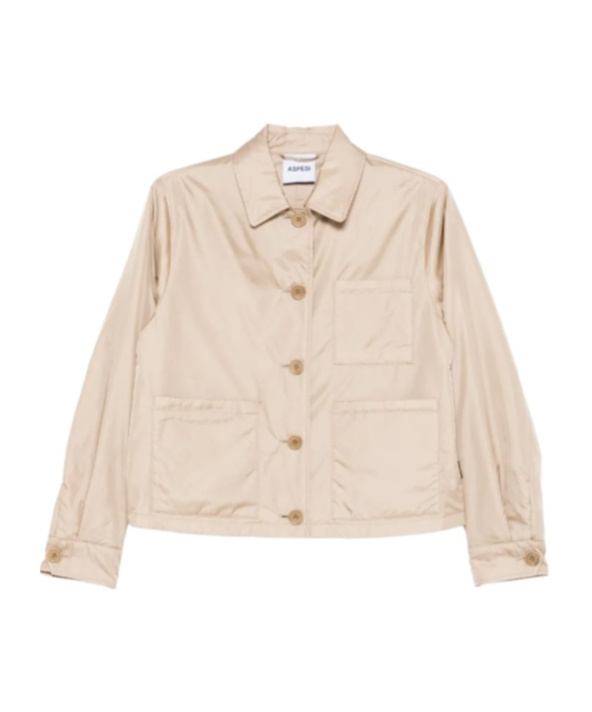 Aspesi Buttoned Patch-pocket Jacket In Neutral