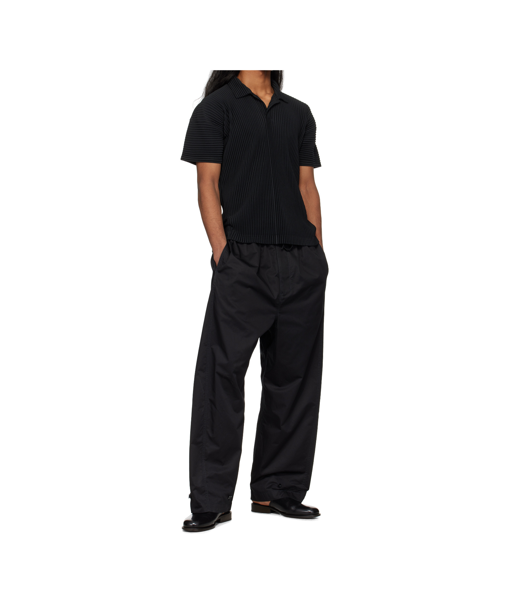 Issey Miyake Black Basics Polo Shirt