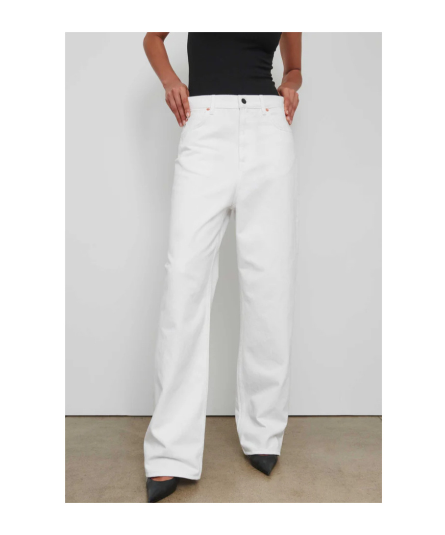 Wardrobe.nyc Low Rise Jeans In White