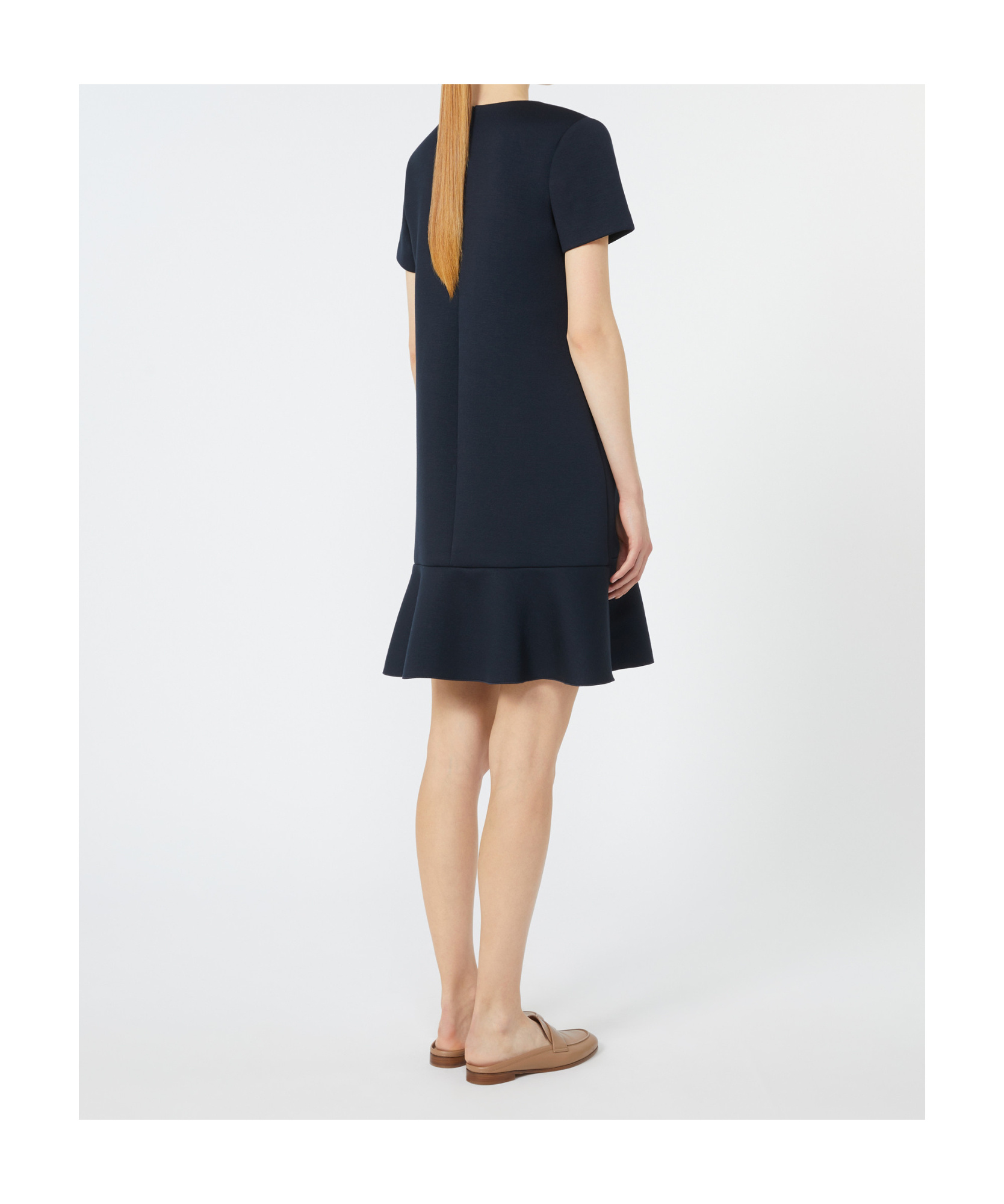 Max Mara Veloce Navy Jersey Dress In Black