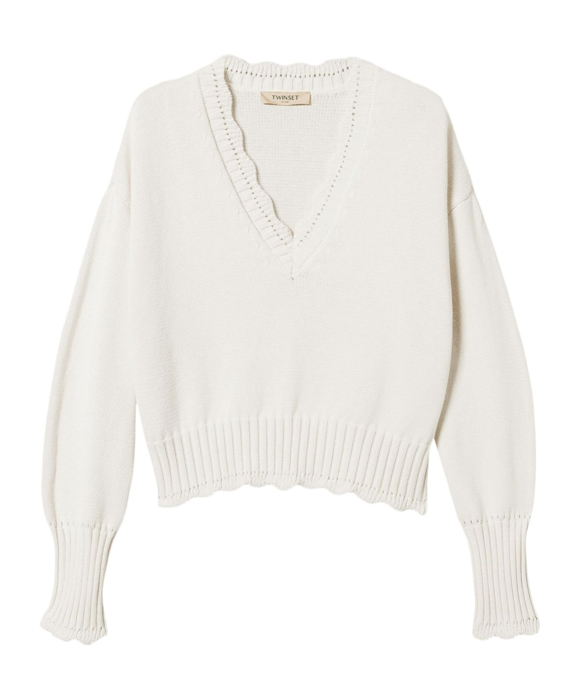 TWINSET SCALLOP-EDGE SWEATER