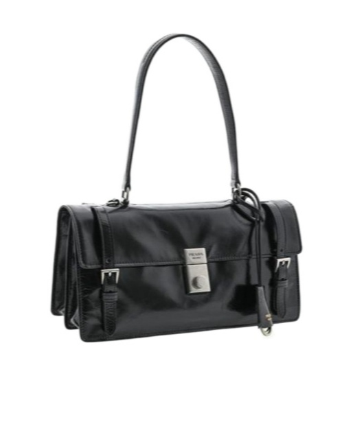 Prada Women's Leather Medium Handbag In Black