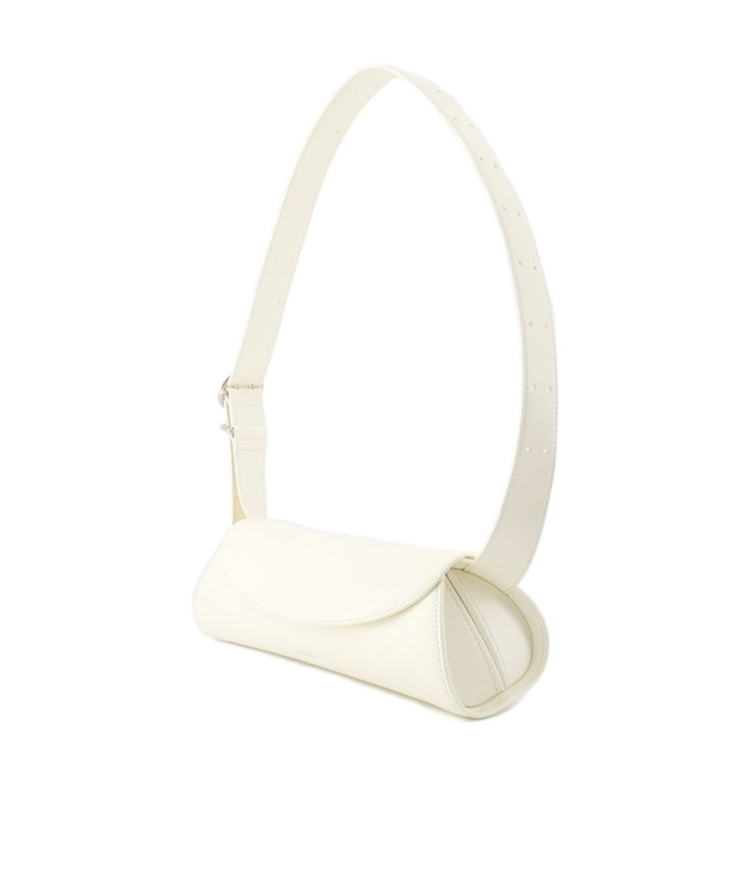Jil Sander Ivory Nappa Leather Small Cannolo Shoulder Bag In White