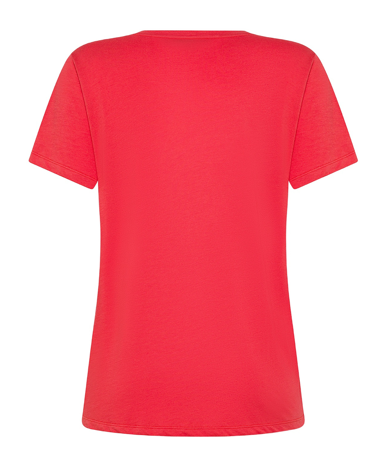 Seventy Crewneck T-shirt In Jersey And Silk-blend Crepe In Red