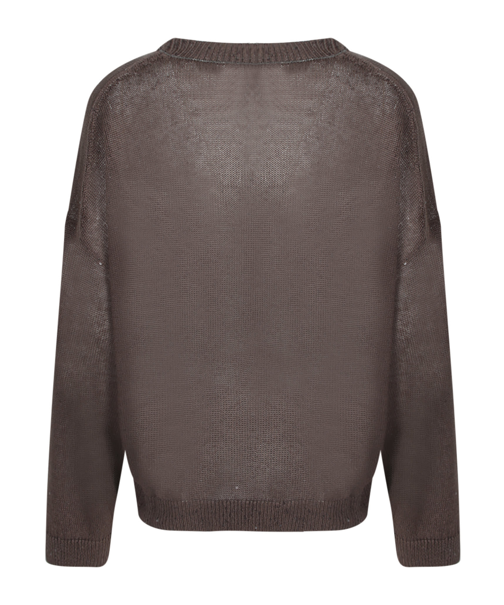 Brunello Cucinelli Chocolate Cotton And Linen Sweater