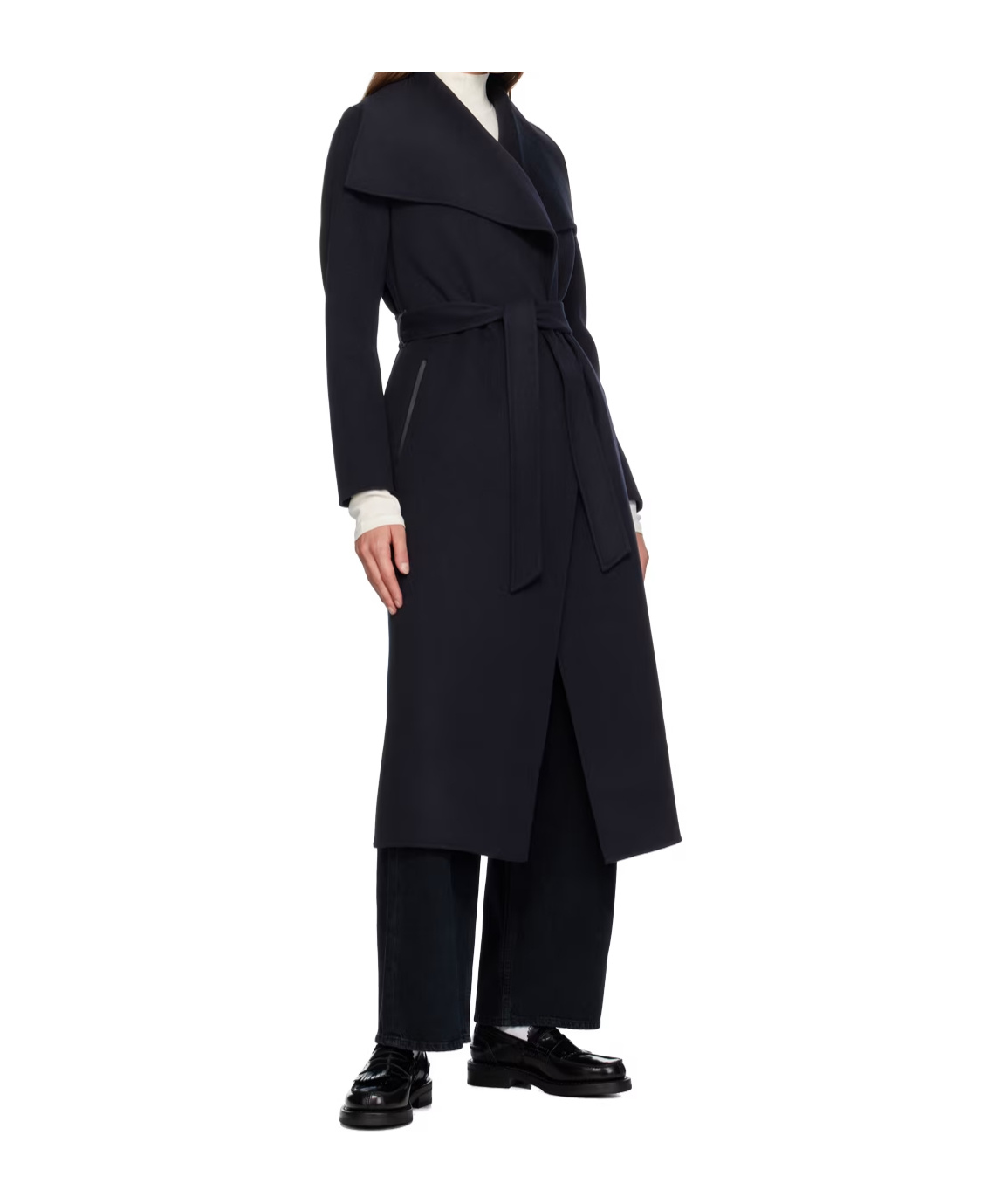 Mackage Mai Belted Wool Coat In Black
