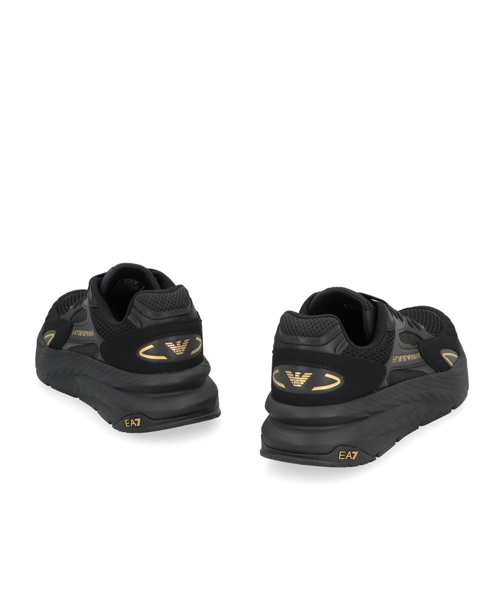 Ea7 Emporio Armani Mesh Sneakers In Black