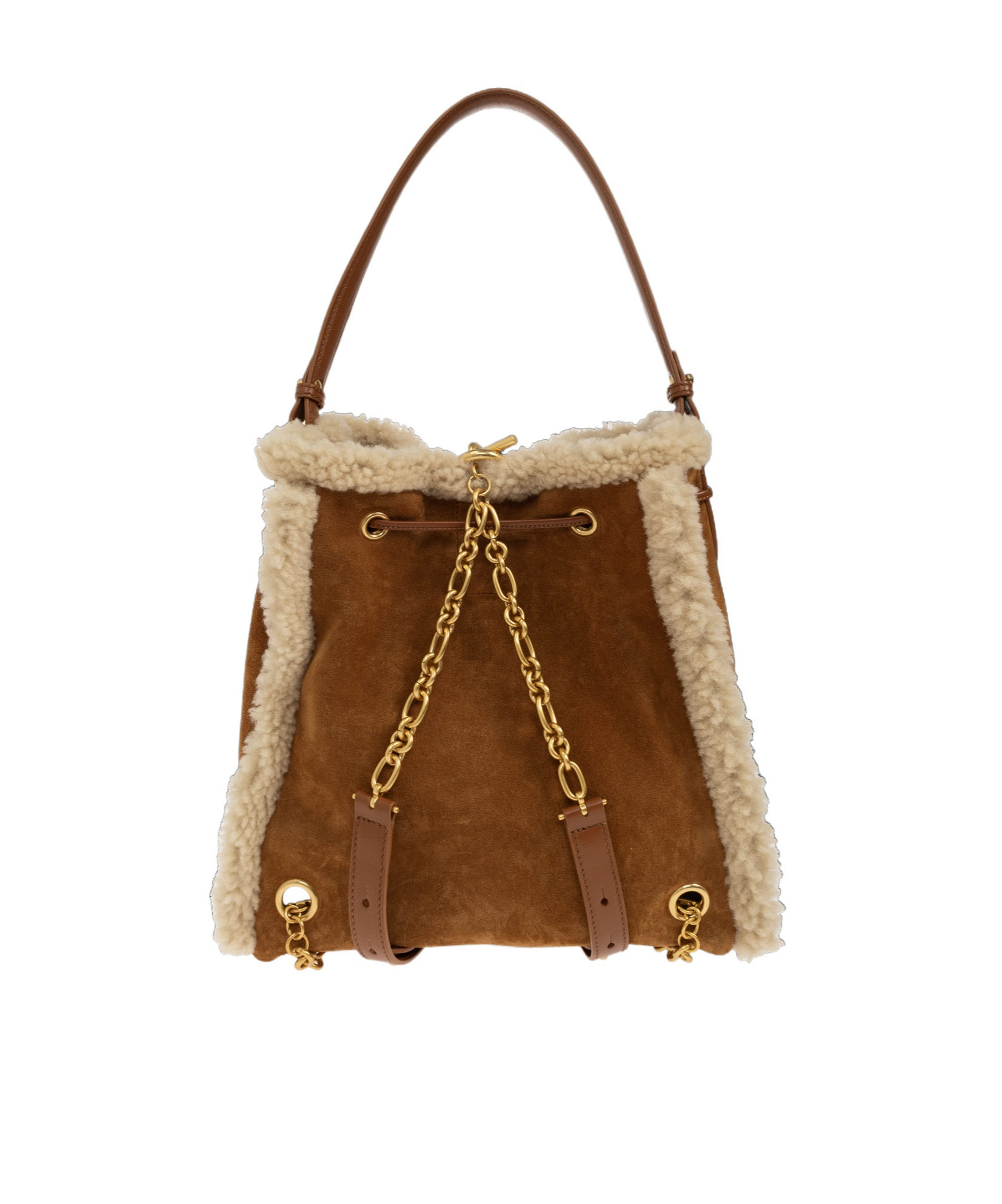 Balmain Drawstring Backpack In Brown