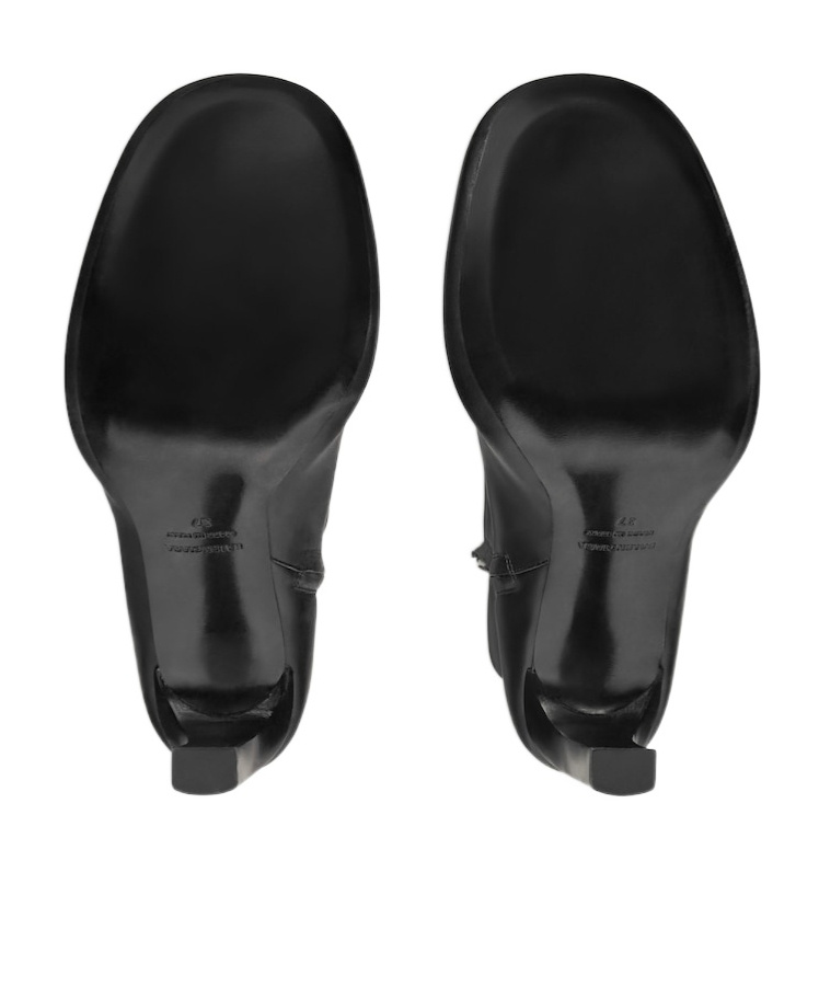 Balenciaga Black Leather Fargo H100 Bootie In Black