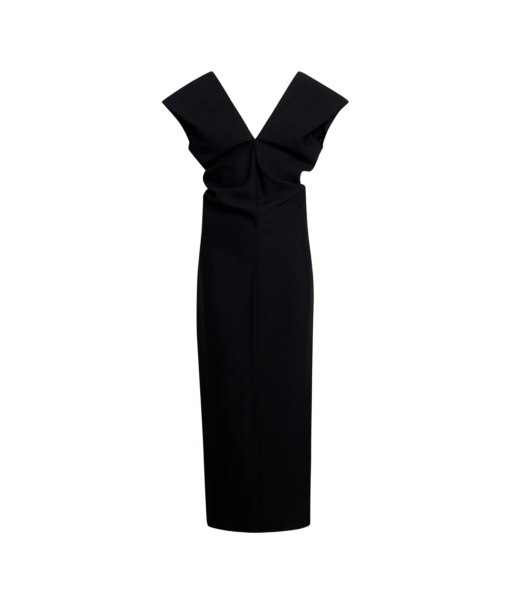 Khaite Ima Wool-blend Grain De Poudre Maxi Dress In Black