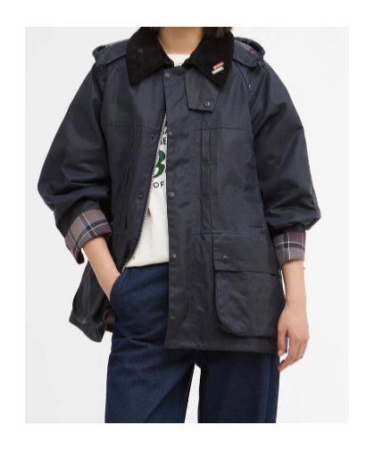Barbour X Levi's Oversized Bedale Waxed Jacket In Blue