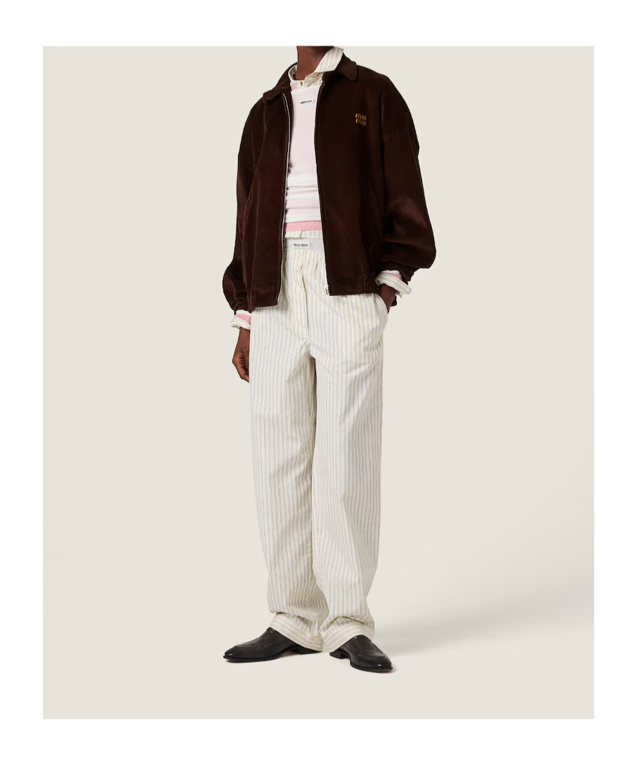 Miu Miu Corduroy Blouson Jacket In Brown