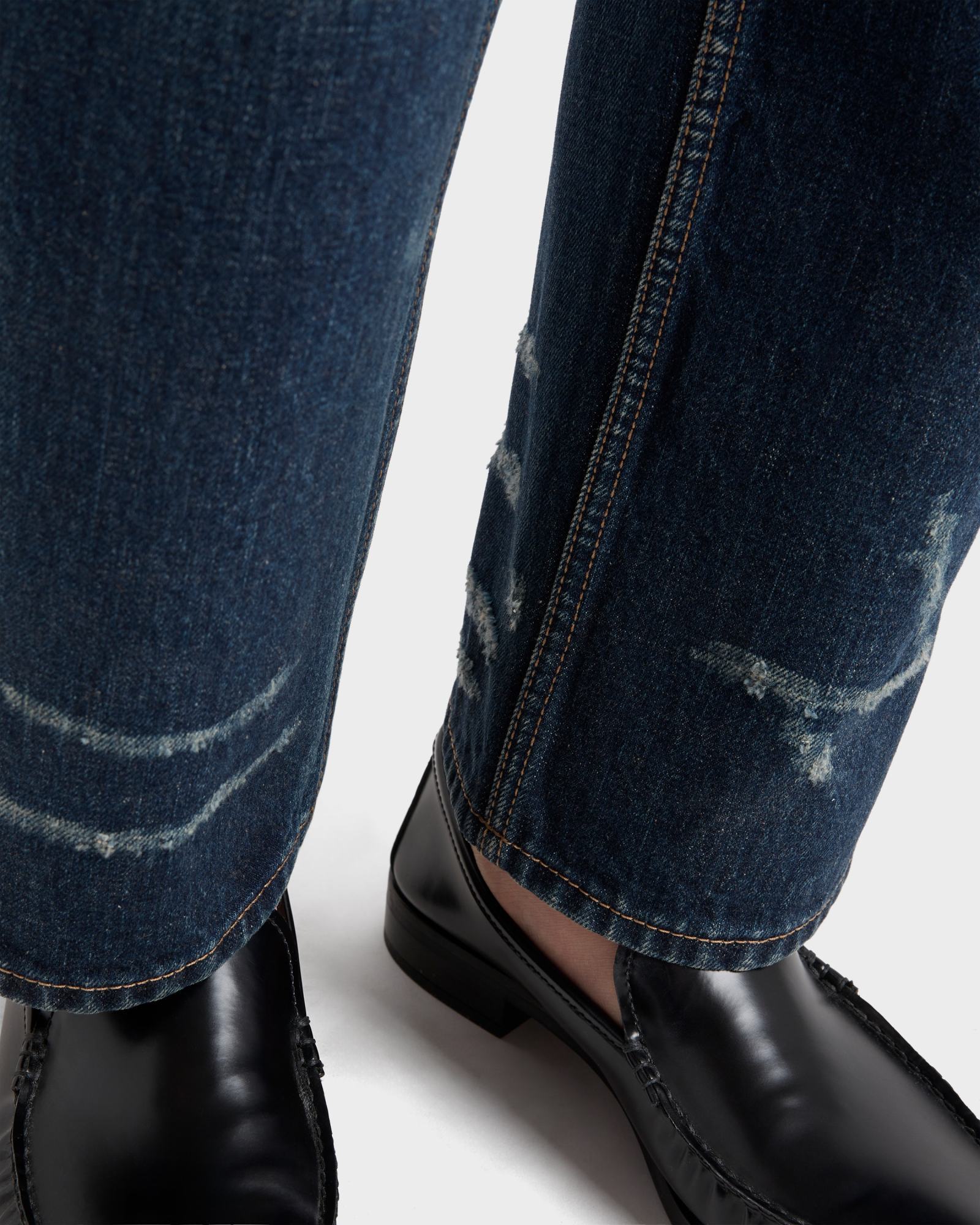Prada Five Pocket Trousers With Distressed Faded Effect In Blue