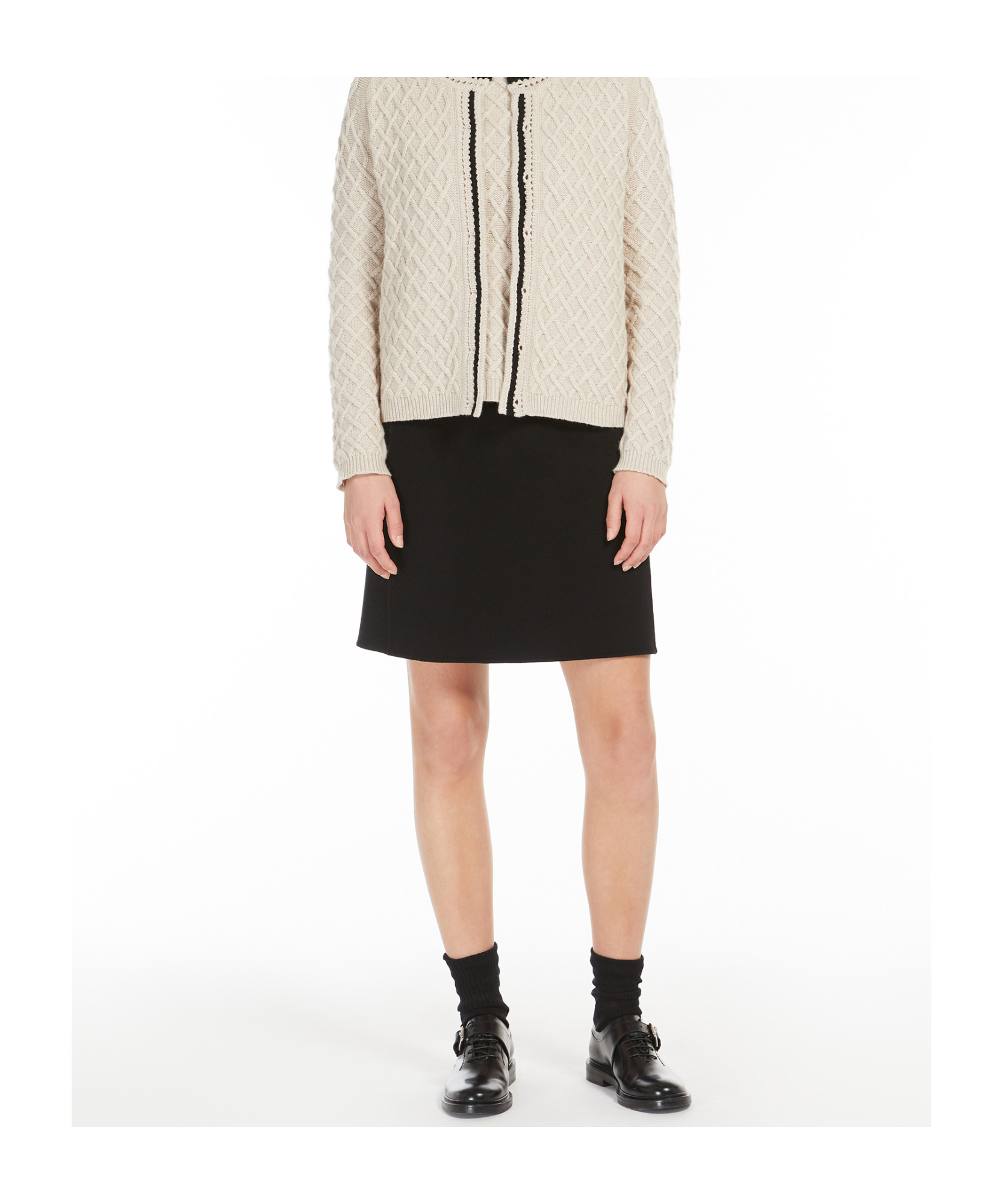Max Mara Straight Wool Skirt In Black