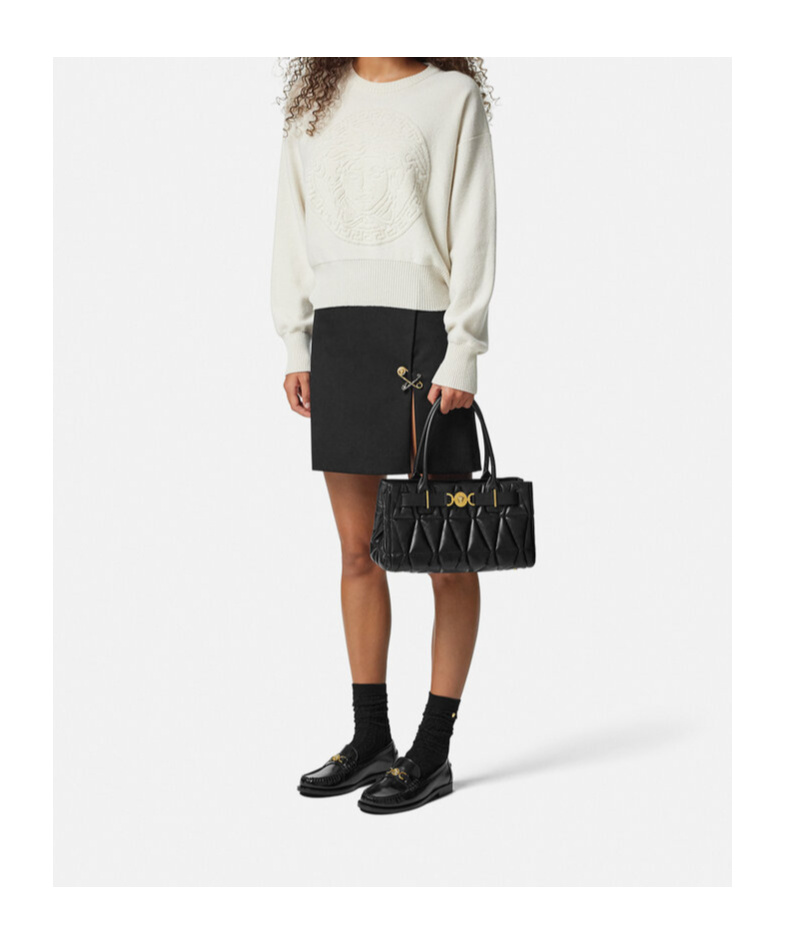 Versace Medusa '95 Top Handle Bag In Black