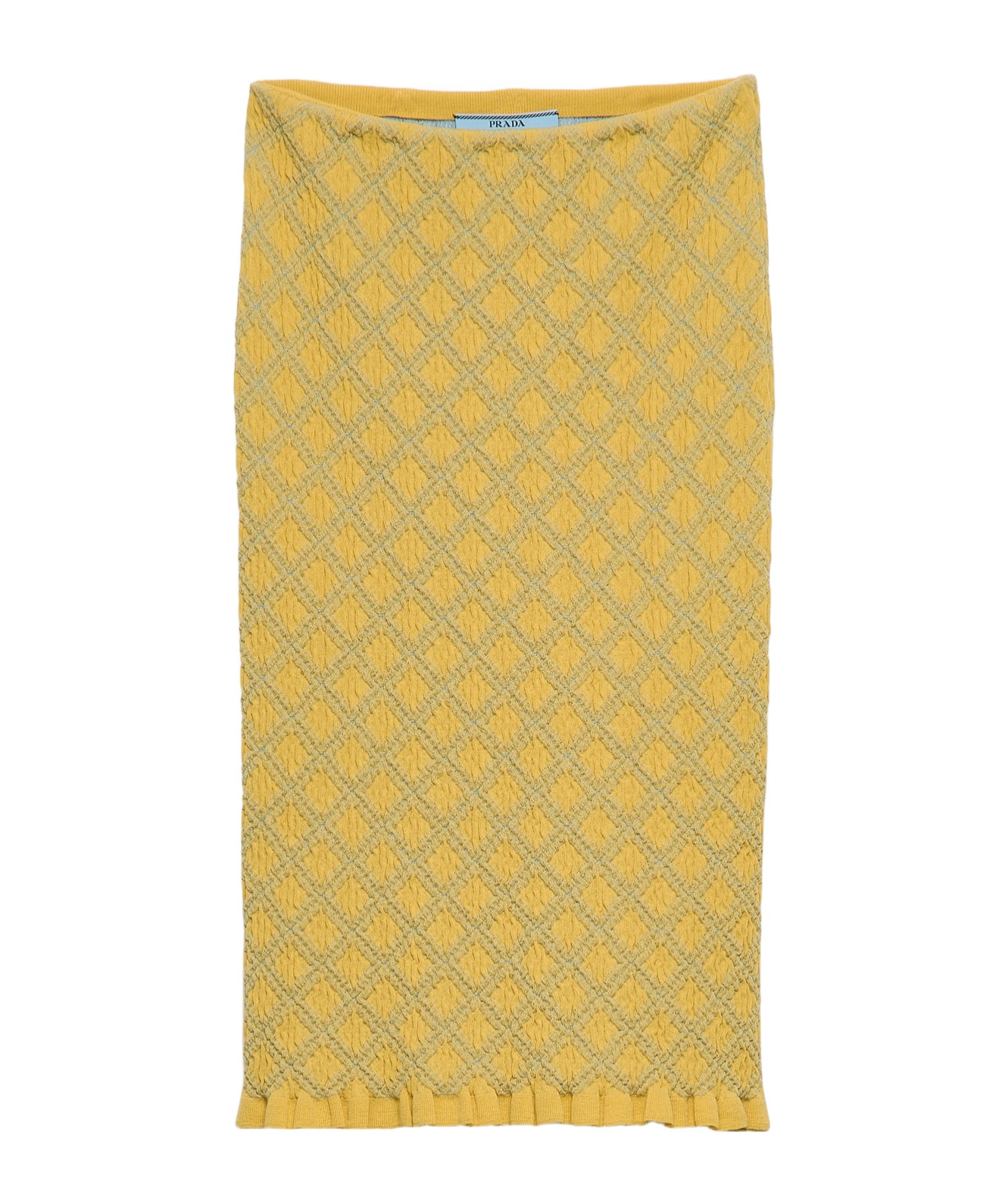 Prada Jacquard Knitted Skirt In Yellow