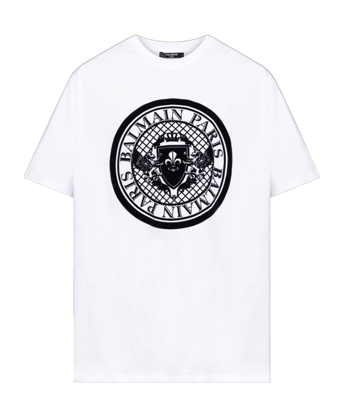 Balmain White Cotton T-shirt With Maxi Logo Print In White