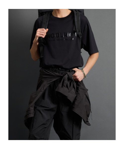 Woolrich Pure Cotton T-shirt With Logo By Todd Snyder In Black