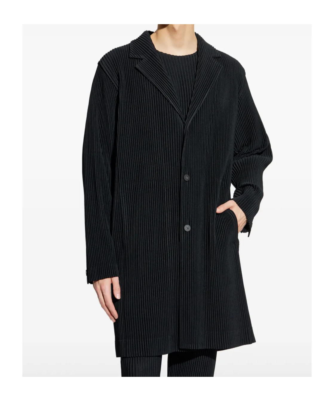 Shop Issey Miyake Pleated Coat