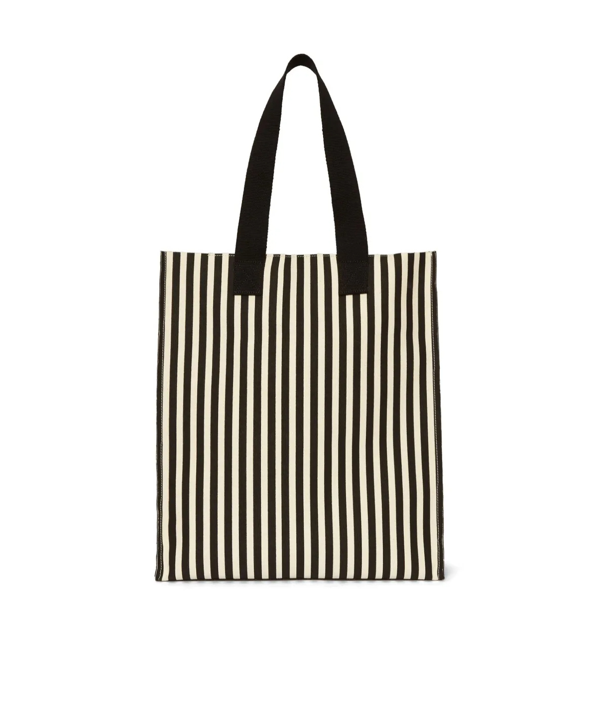 Msgm Striped Tote Bag In Black