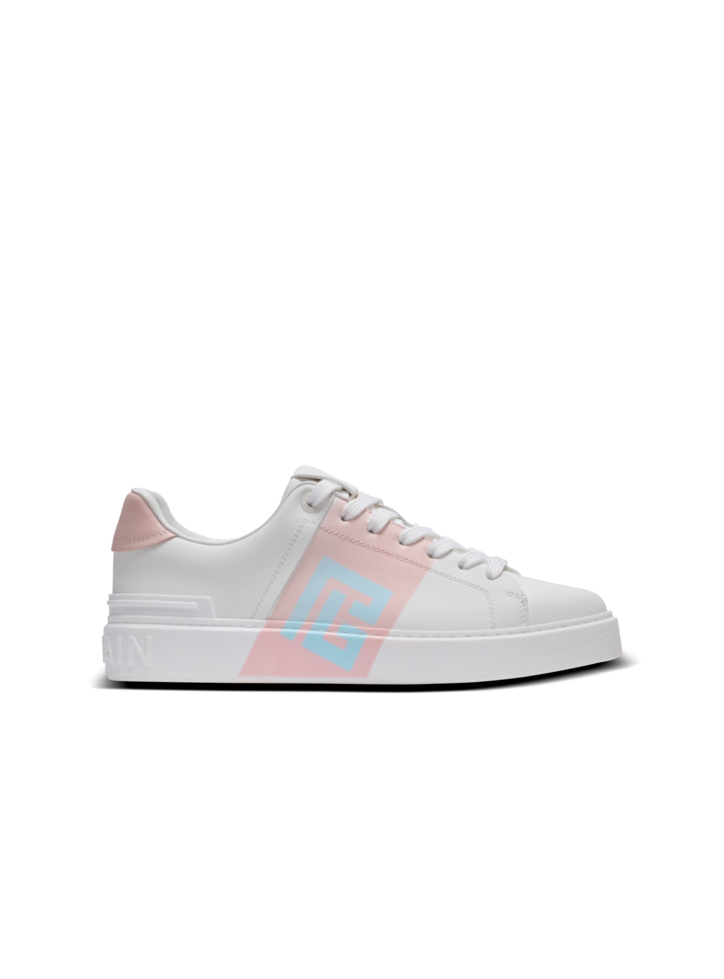 Balmain B-court Trainers In Calfskin In Multi