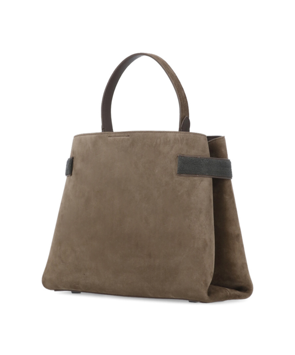 Brunello Cucinelli Suede Tote Bag In Brown