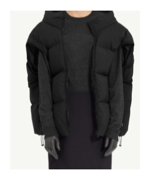 Mm6 Maison Margiela Short Puffer Jacket High Collar In Black