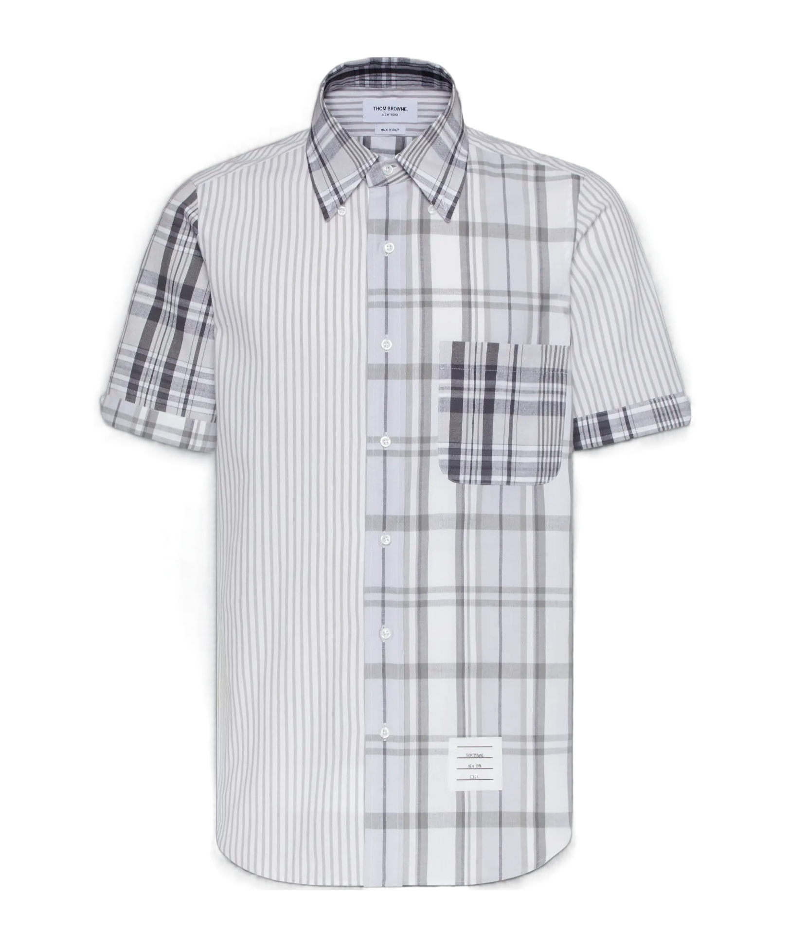 Thom Browne Straight Fit Fun Mix Button Down In Gray