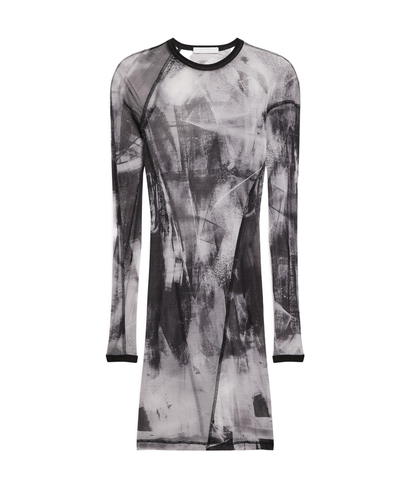 Helmut Lang Scribbe Twisted Dress In Gray