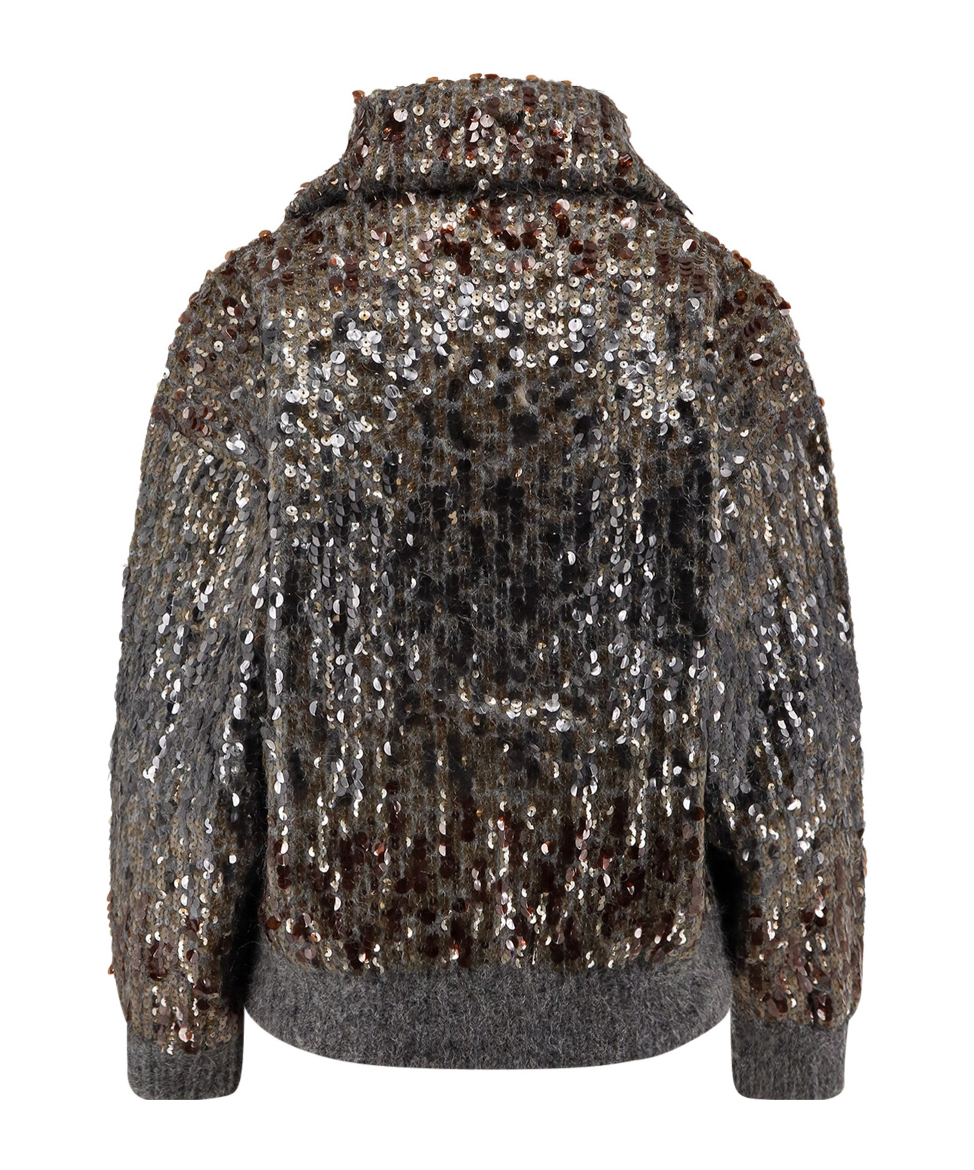 Brunello Cucinelli Embellished Crewneck Knitwear With Ribbed Accents