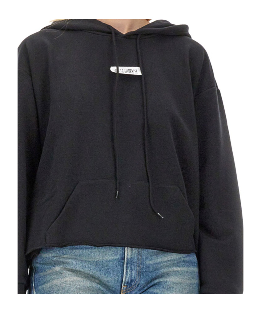 Shop Mm6 Maison Margiela Numbers-patch Hoodie In Black